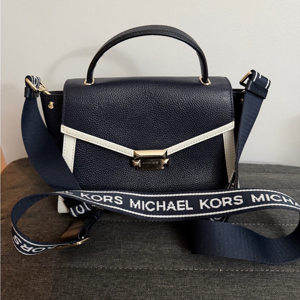Michael Kors Black and Cream Satchel